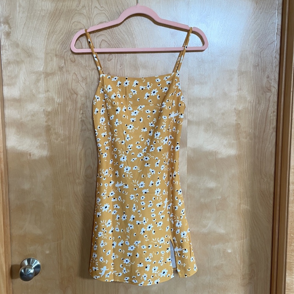 Princess Polly yellow floral mini dress